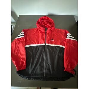 Vintage Adidas Mens Jacket Red And Black Full Zip Pockets Size M